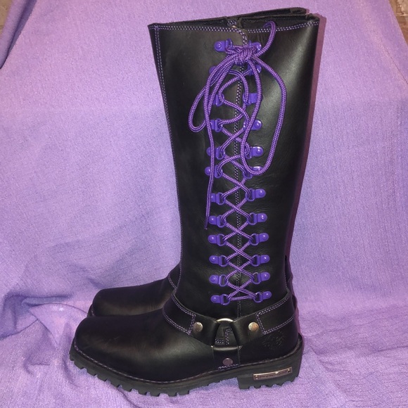 Used Women’s Milwaukee Leather Motorcycle Harness Boot Size 9 - Picture 5 of 15